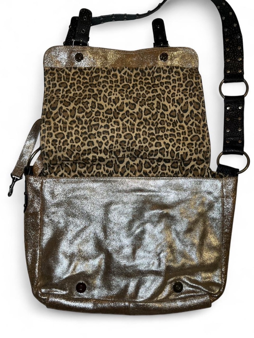 Vintage Y2K Betsey Johnson Stud Crossbody Mailbag Purse - Picture 3 of 6